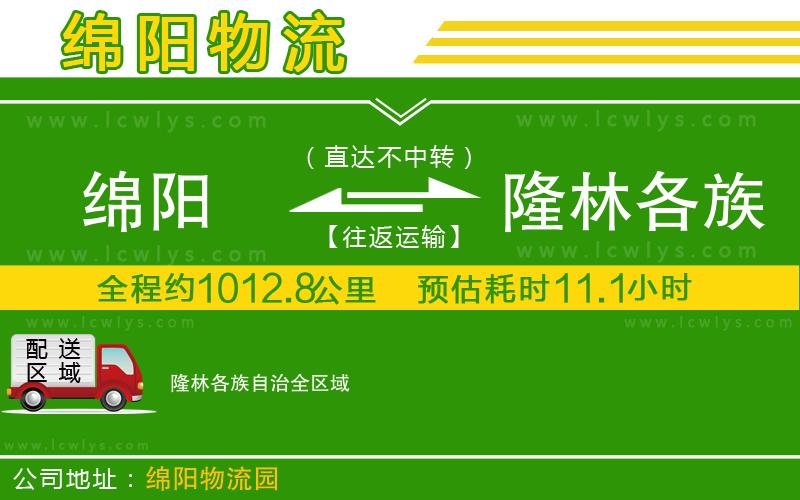 綿陽到隆林各族自治物流公司